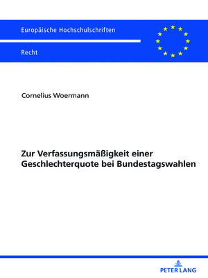cover image of Zur Verfassungsmaeßigkeit einer Geschlechterquote bei Bundestagswahlen